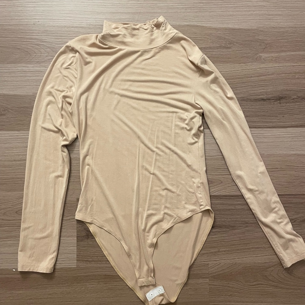 Long Sleeve Beige Bodysuit, Medium
